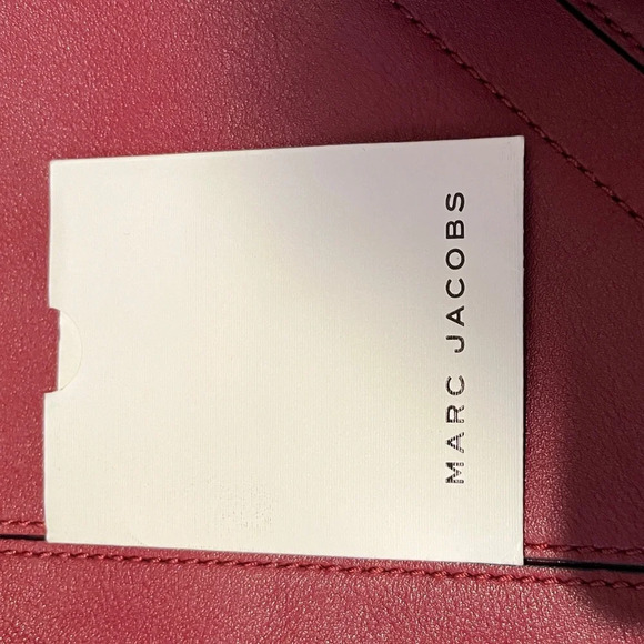 Large Marc Jacobs red burgundy leather handbag tote hobo shoulder bag like new - Picture 8 of 9